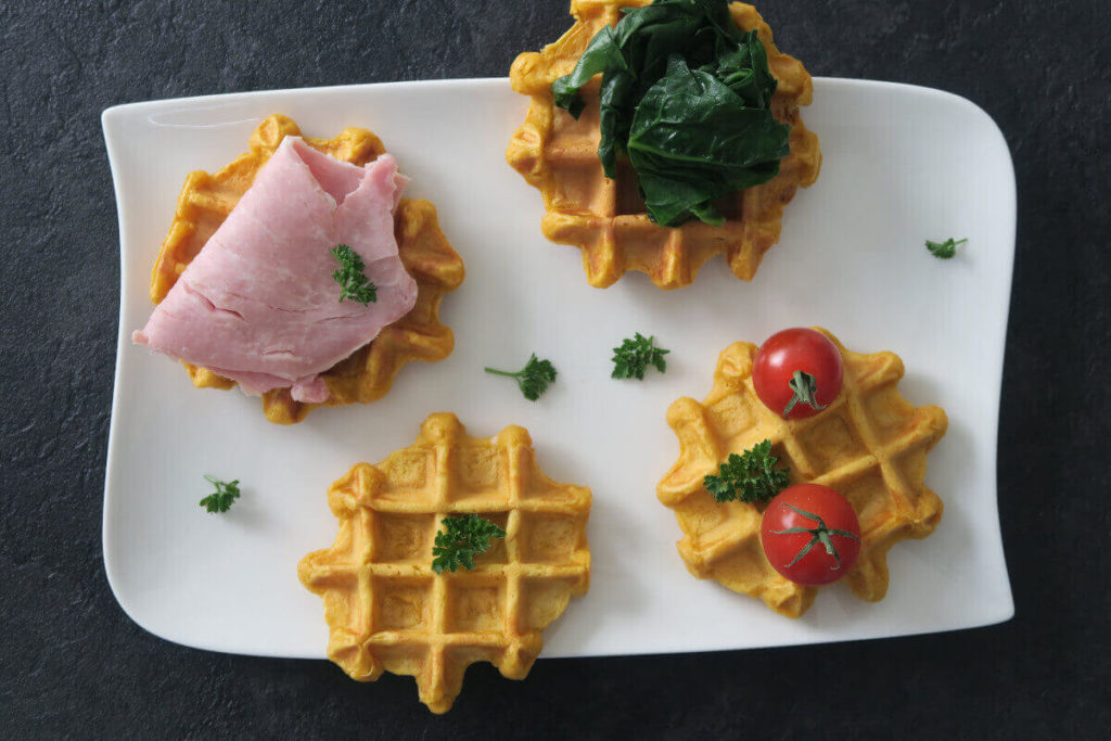 Gaufres salées de patate douce