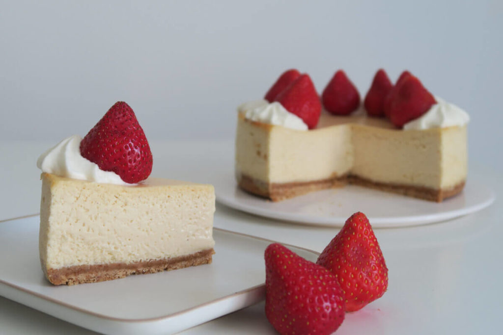 Cheesecake à la vanille et aux fraises comme à New York