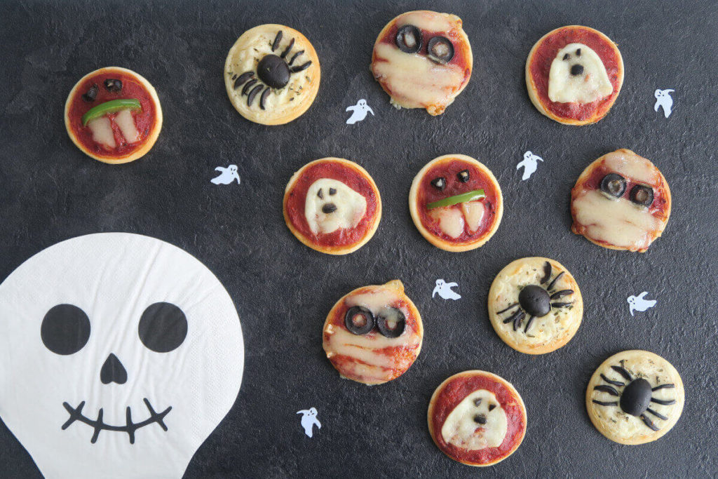 Mini pizzas d’Halloween