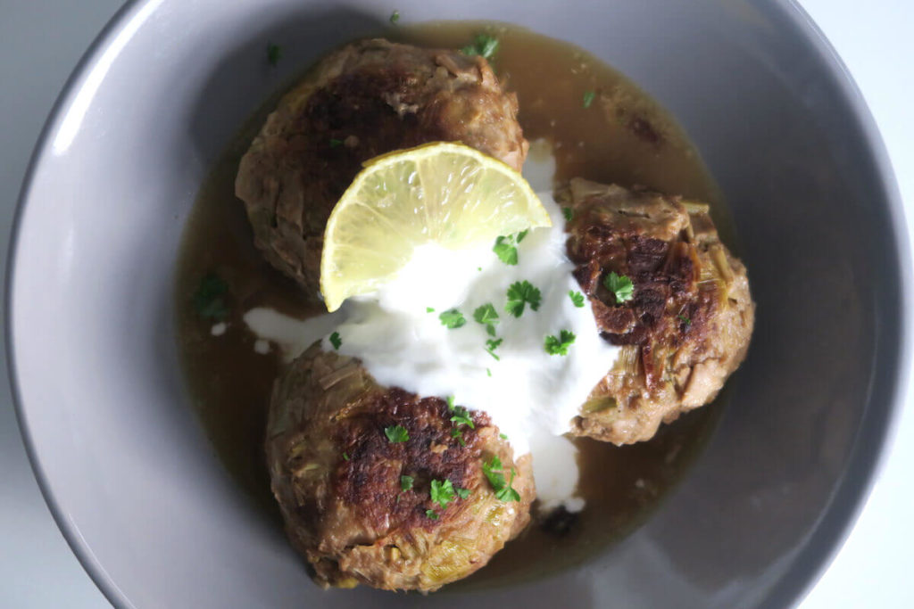 Boulettes de viande aux poireaux et au citron de Yotam Ottolenghi