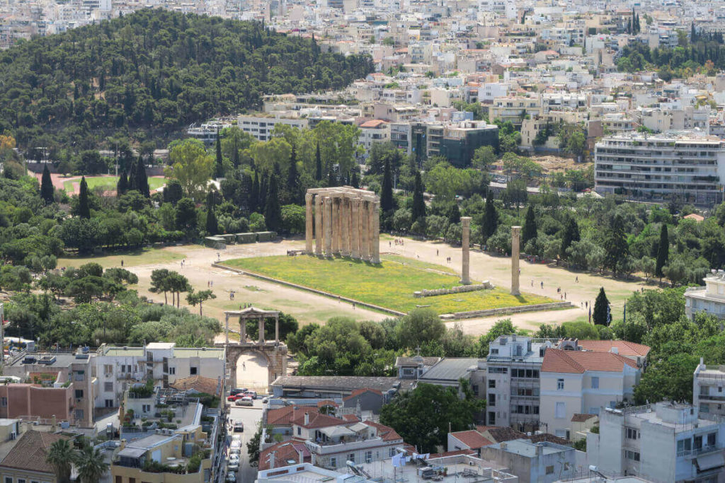 Athènes - Temple de Zeus et porte d'Hadrien