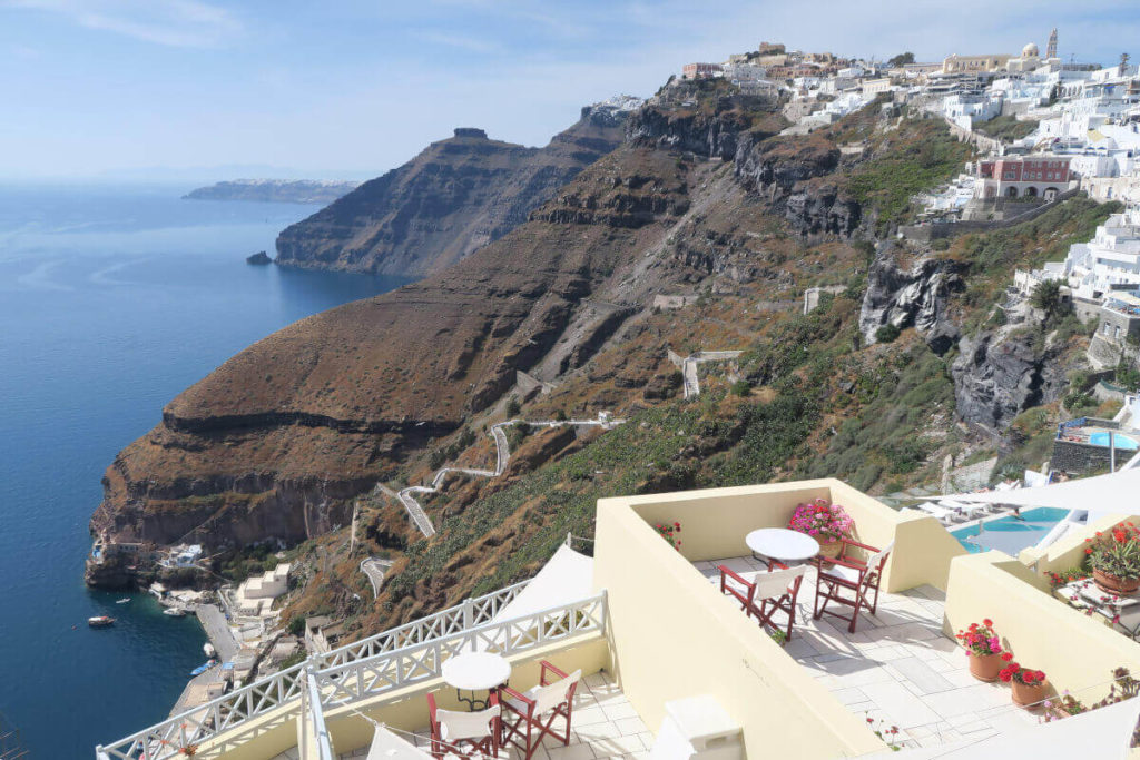 Santorin - Fira - Les escaliers du vieux port