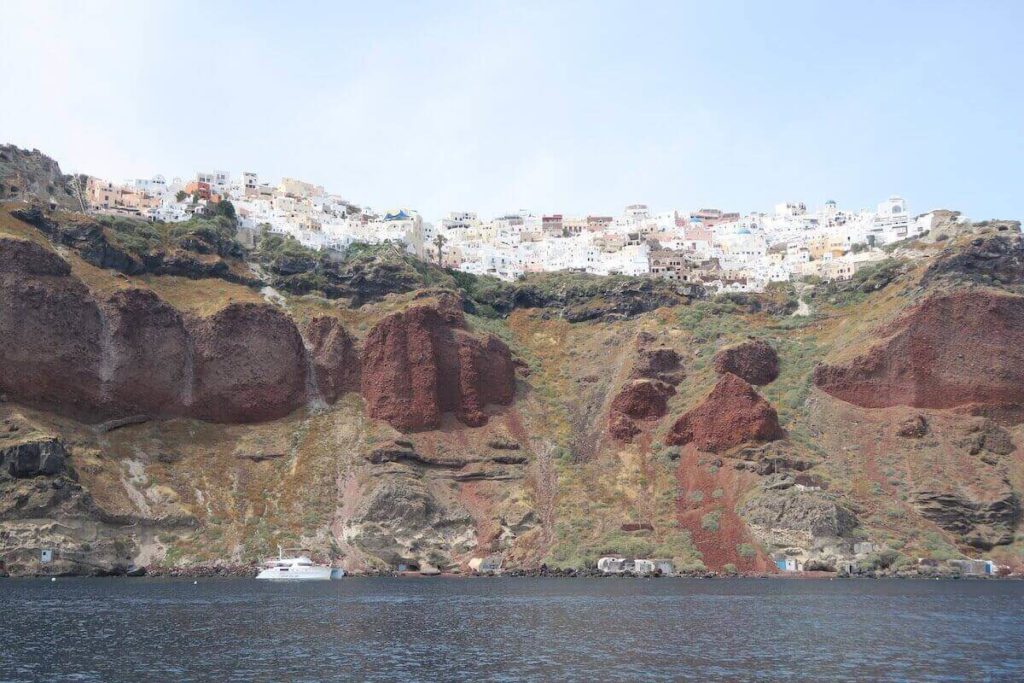Santorin - Oia vue depuis la mer