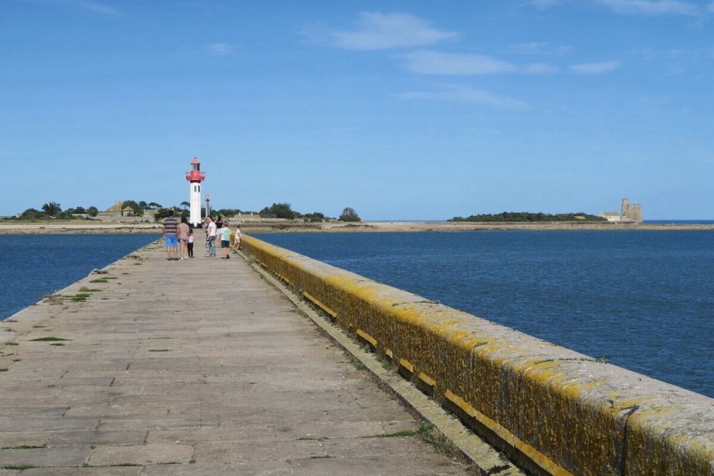 Normandie - Saint-Vaast-la-Hougue - Le phare et en arrière plan l'île Tatihou